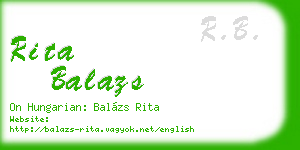 rita balazs business card
